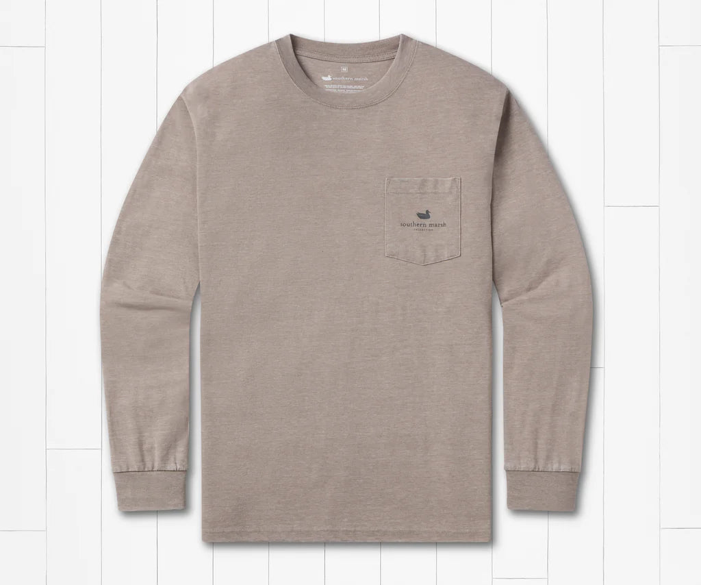 SEAWASH LONG SLEEVE TEE - GAME DAY IN THE SOUTH - BURNT TAUPE