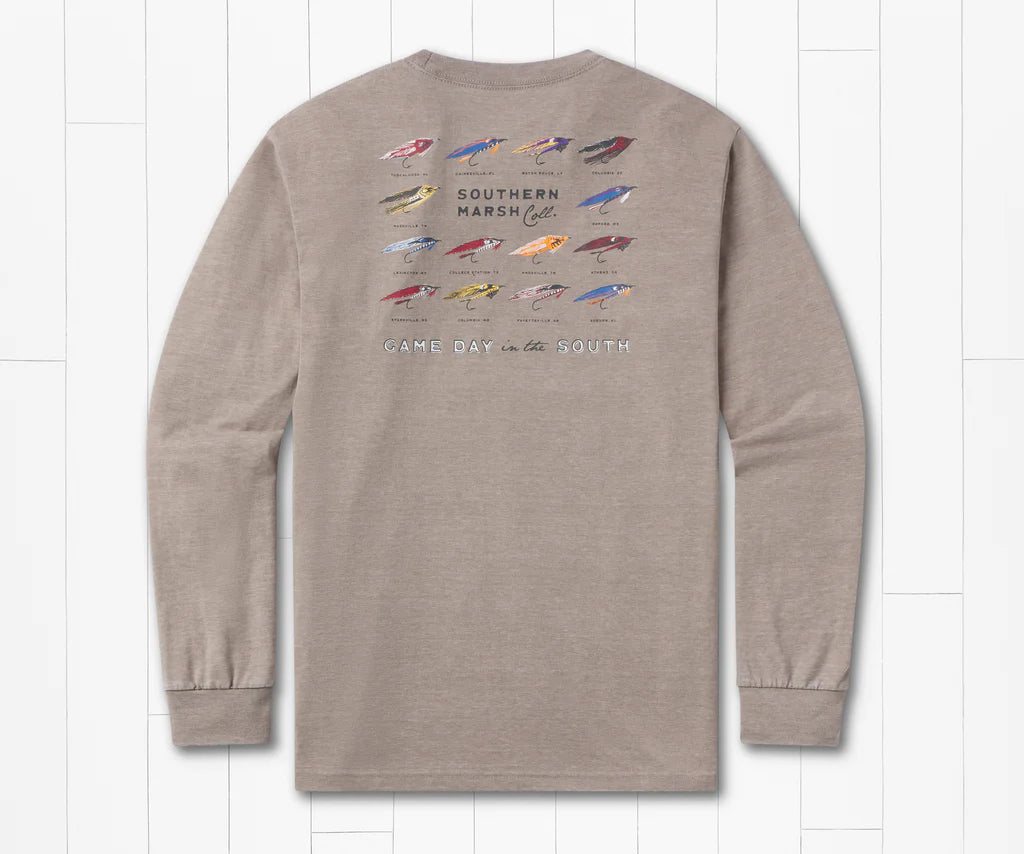 SEAWASH LONG SLEEVE TEE - GAME DAY IN THE SOUTH - BURNT TAUPE