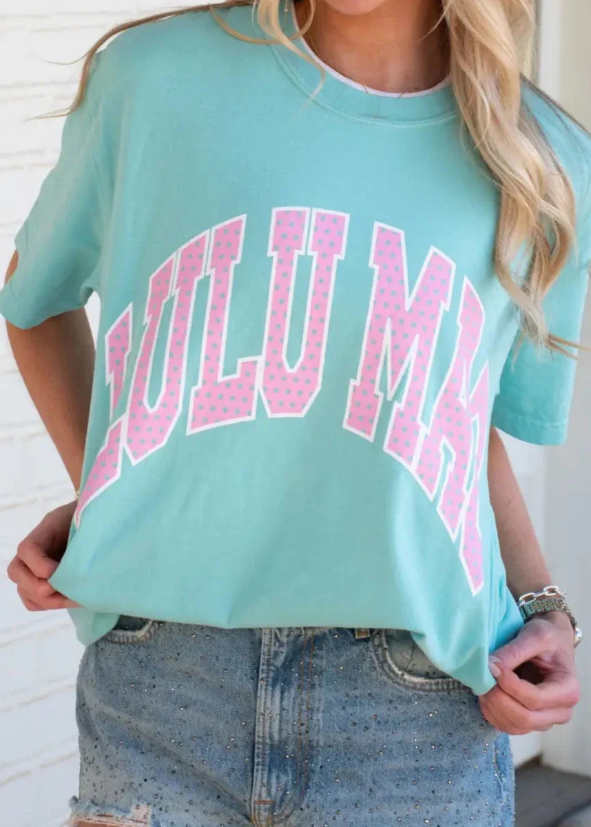 LULU MAC SS TEE - POLKA DOT CHALKY MINT
