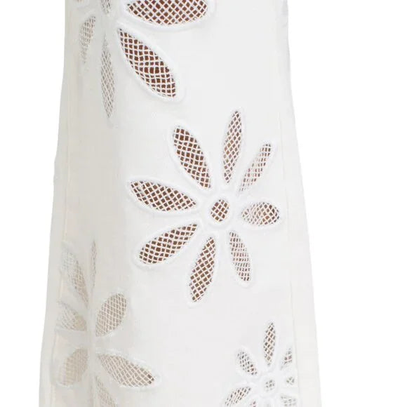 HANNAH CROP FLARE W/FRAY HEM - WHITE DAISY