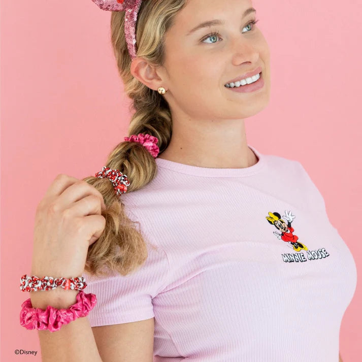 MINNIE MOUSE LARGE SILK SCRUNCHIES