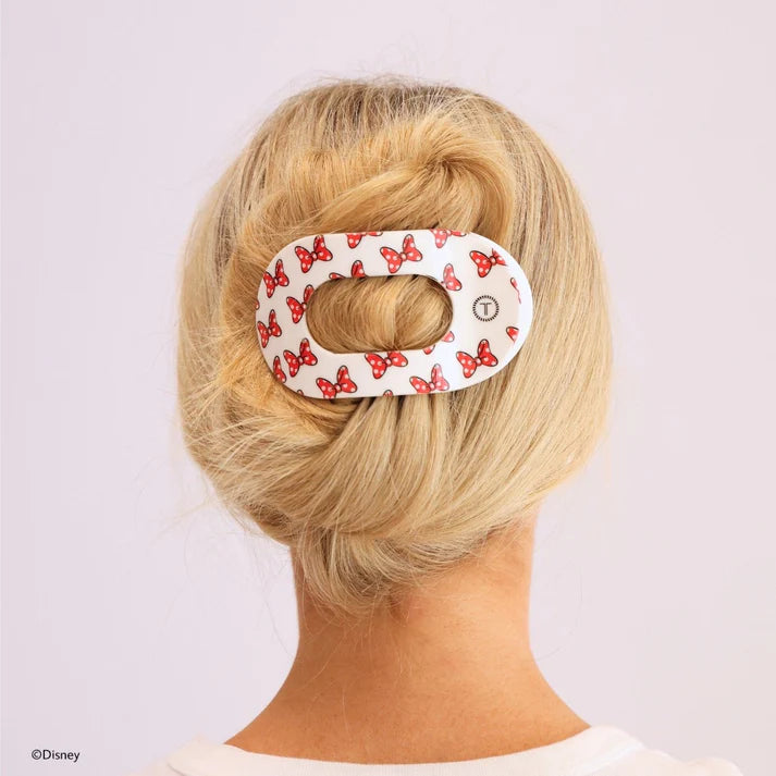 MINNIE MOUSE LOVES HER BOWS LARGE FLAT ROUND HAIR CLIP