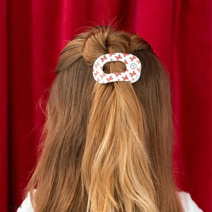 MINNIE MOUSE LOVES HER BOWS SMALL FLAT ROUND HAIR CLIP