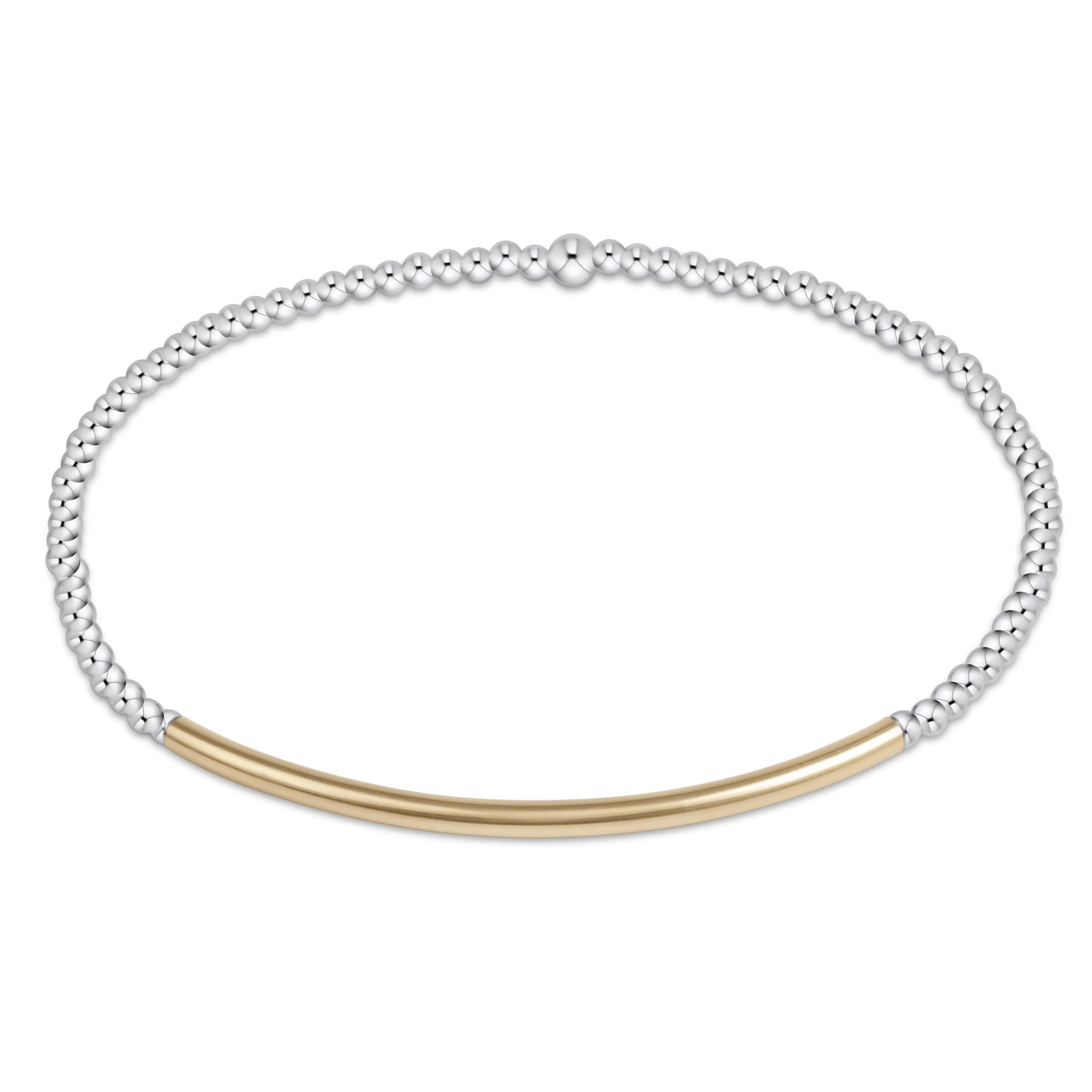 Bliss Bar Gold 2mm Mixed Metal Bracelet
