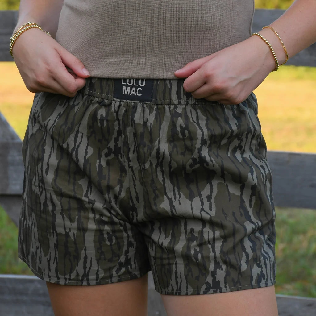 LULU MAC BOXER SHORTS - MOSSY OAK BOTTOMLAND