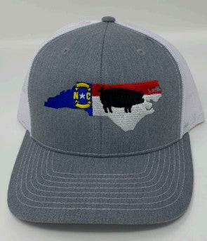 NC PIG FLAG HAT - GREY/WHITE