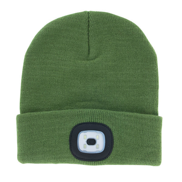 GREEN RECHARGEABLE LED BEANIE