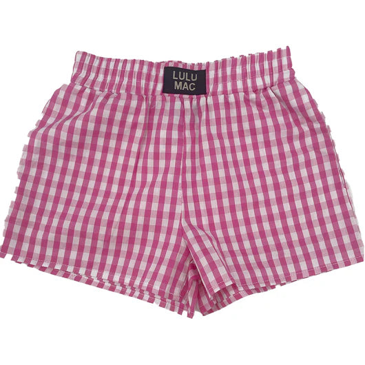 KIDS GINGHAM SHORT - PINK