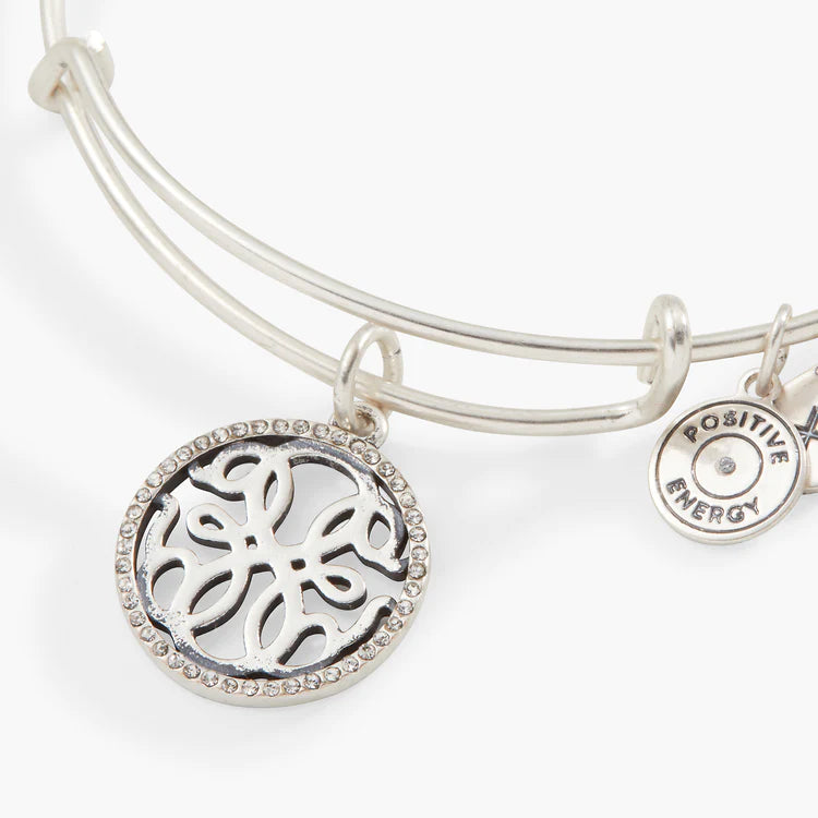 PATH OF LIFE CHARM BANGLE, ANTIQUED SILVER