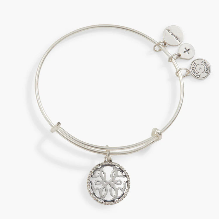 PATH OF LIFE CHARM BANGLE, ANTIQUED SILVER