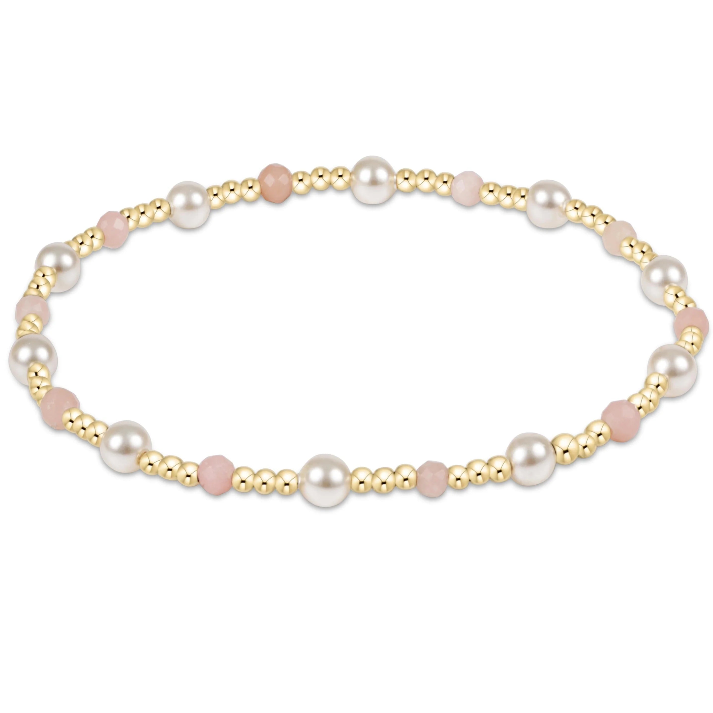 PEARL SINCERITY PATTERN 4MM BEAD BRAC PINK