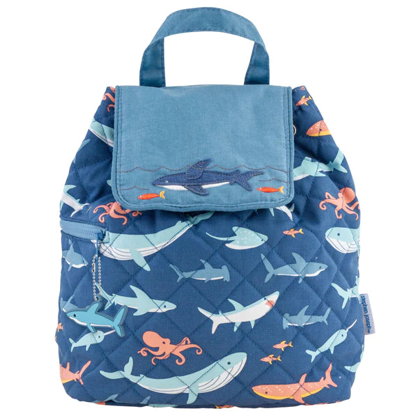 ALL OVER PRINT QUILTED BACKPACK SHARK