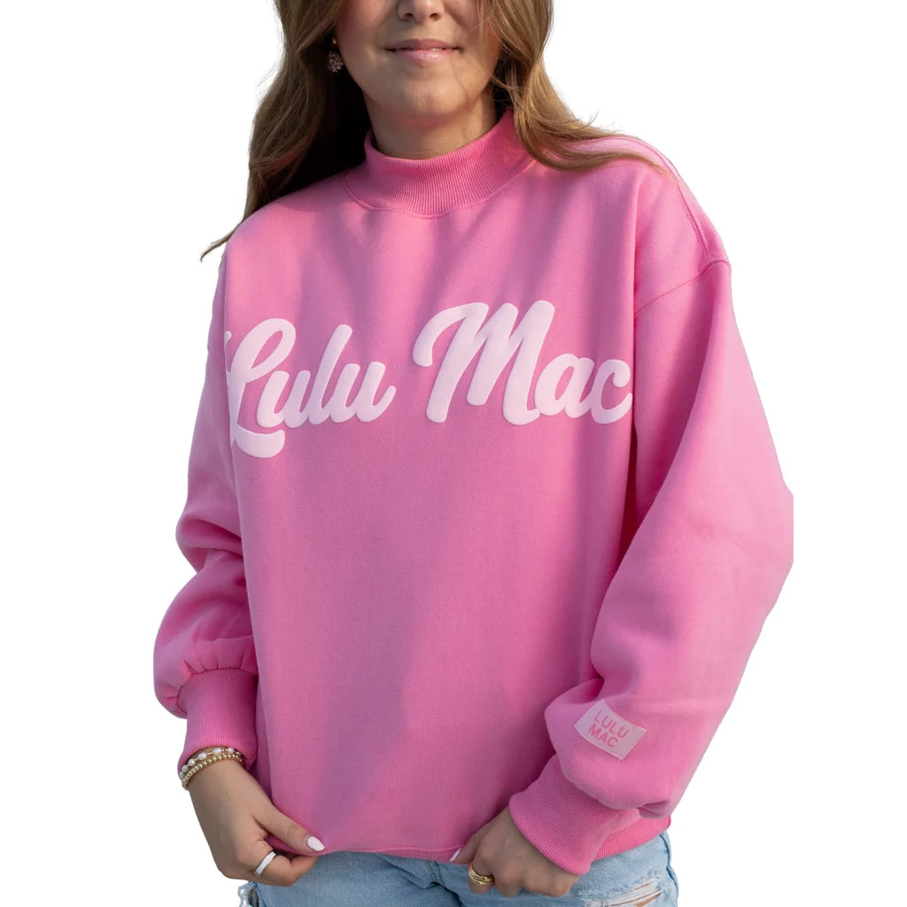 LULU MAC SWEATSHIRT - SCRIPT - BUBBLEGUM/LIGHT PINK