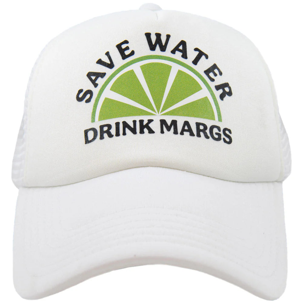 SAVE WATER DRINK MARGS FOAM TRUCKER HAT - WHITE