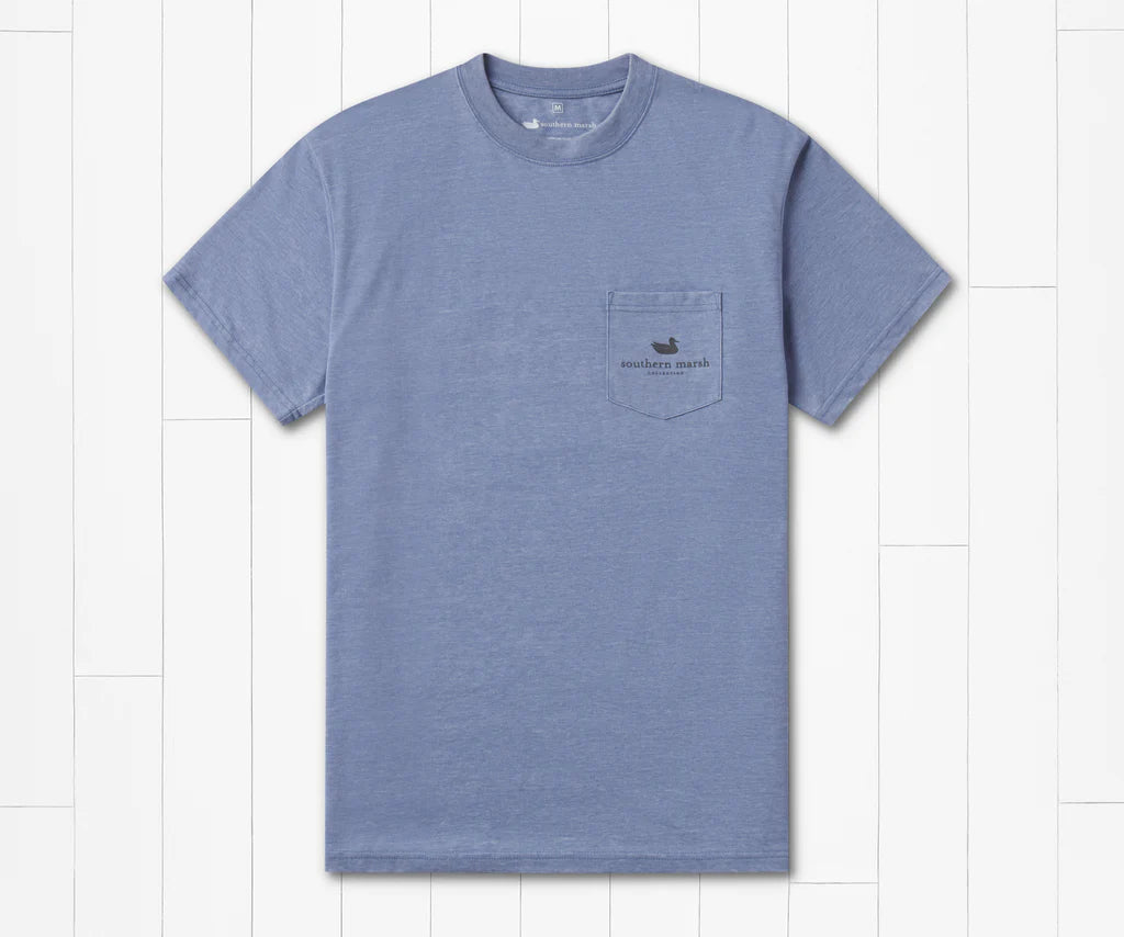 SEAWASH SHORT SLEEVE TEE - GAME DAY IN THE SOUTH - WASHED BLUE