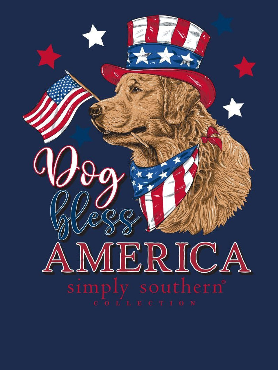 YOUTH - DOG BLESS AMERICA SS - NAVY