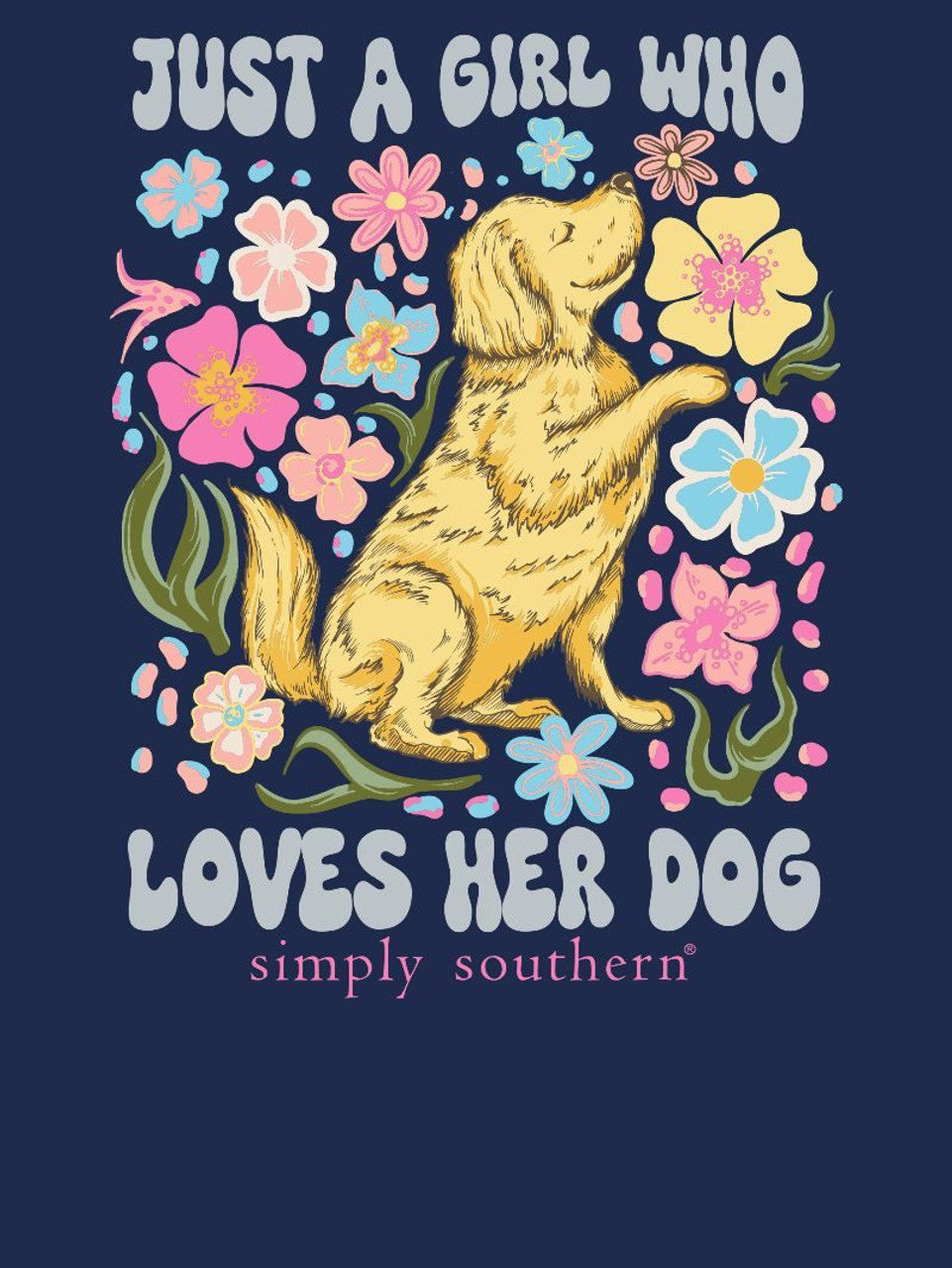 YOUTH - JUST A GIRL WHO LOVES HER DOG SS - NAVY