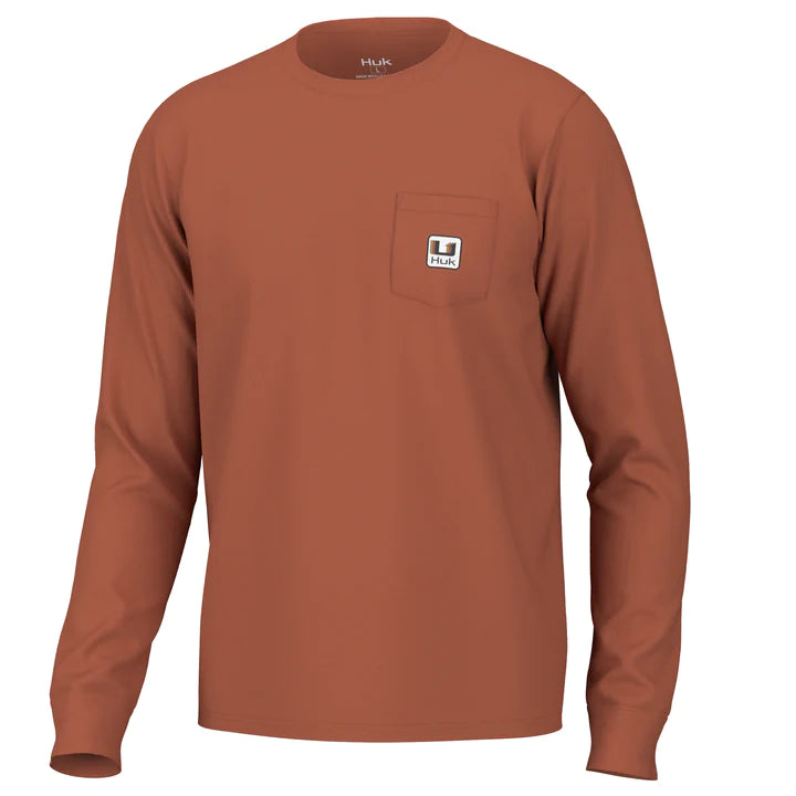 U PATCH POCKET LS TEE - BAKED CLAY