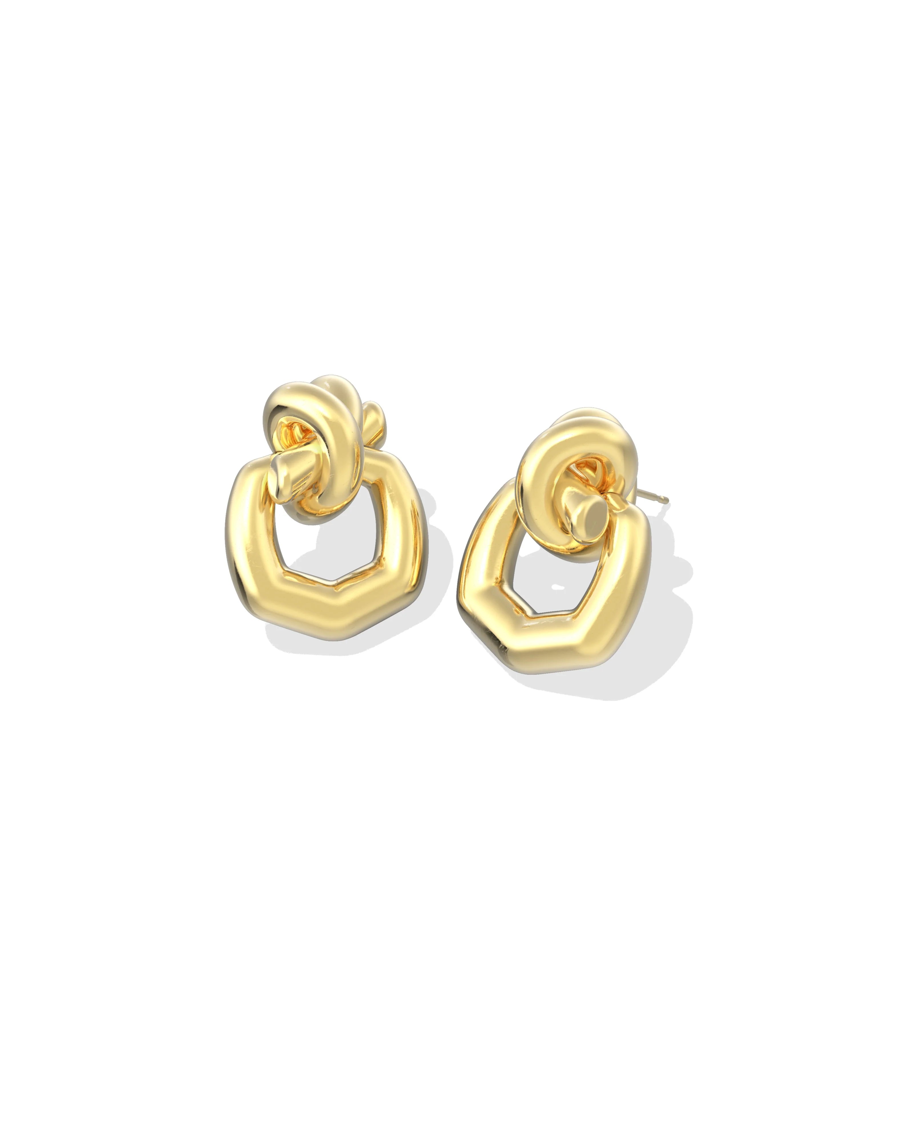 PARKER KNOT OPEN FRAME EARRINGS - GOLD
