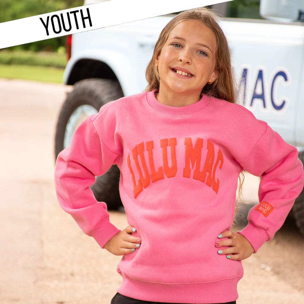 YOUTH - LULU MAC SWEATSHIRT -PINK/ORANGE PUFF