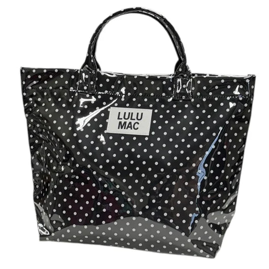 LULU MAC TOTE BAG - BLACK/WHITE DOT