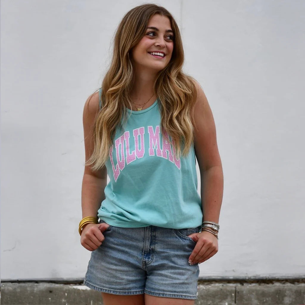 LULU MAC TANK - POLKA DOT CHALKY MINT