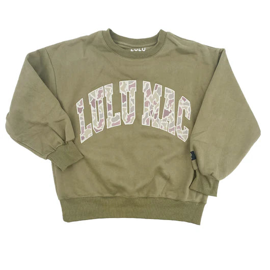 LULU MAC SWEATSHIRT - GREEN W/CAMO
