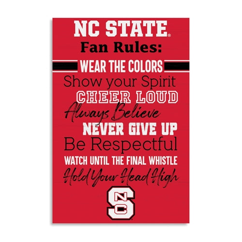 FAN RULES WALL SIGN - NC STATE