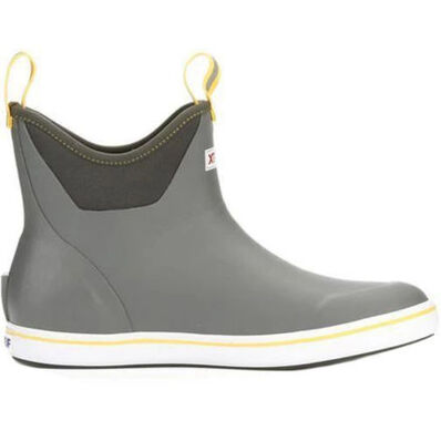 MEN'S 6" ANKLE DECK BOOT - GRAY/YELLOW
