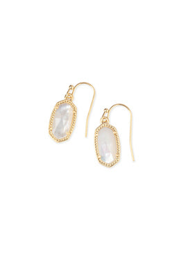 LEE DROP EARRINGS - GOLD/IVORY MOTHER OF PEARL