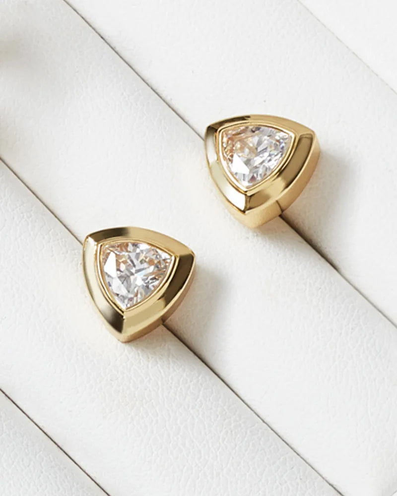 ARDEN STUD GOLD WHITE CRYSTAL