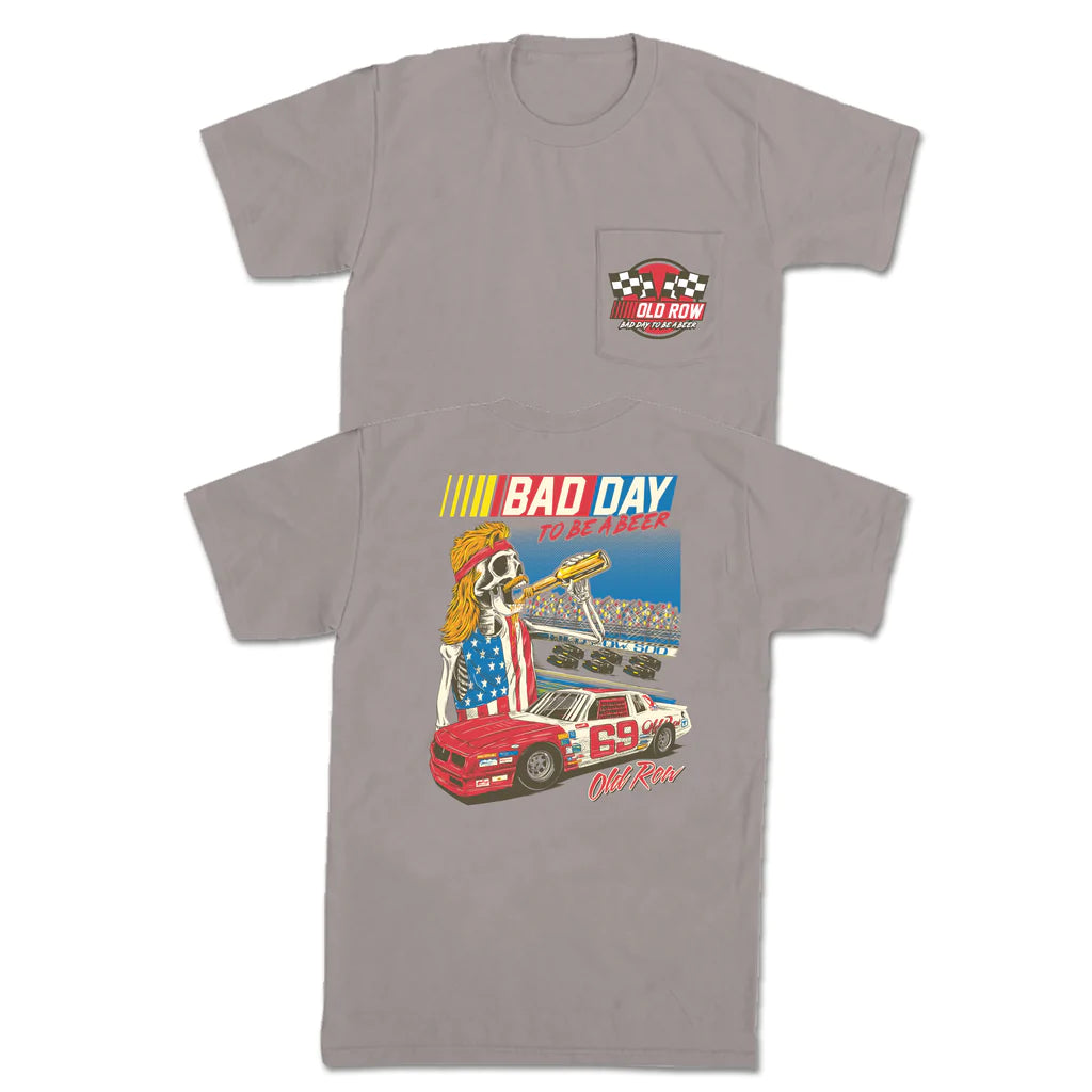 BAD DAY TO BE A BEER RACER POCKET SS GREY