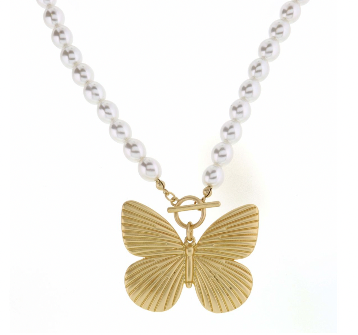 18" GOLD BUTTERFLY ON PEARL