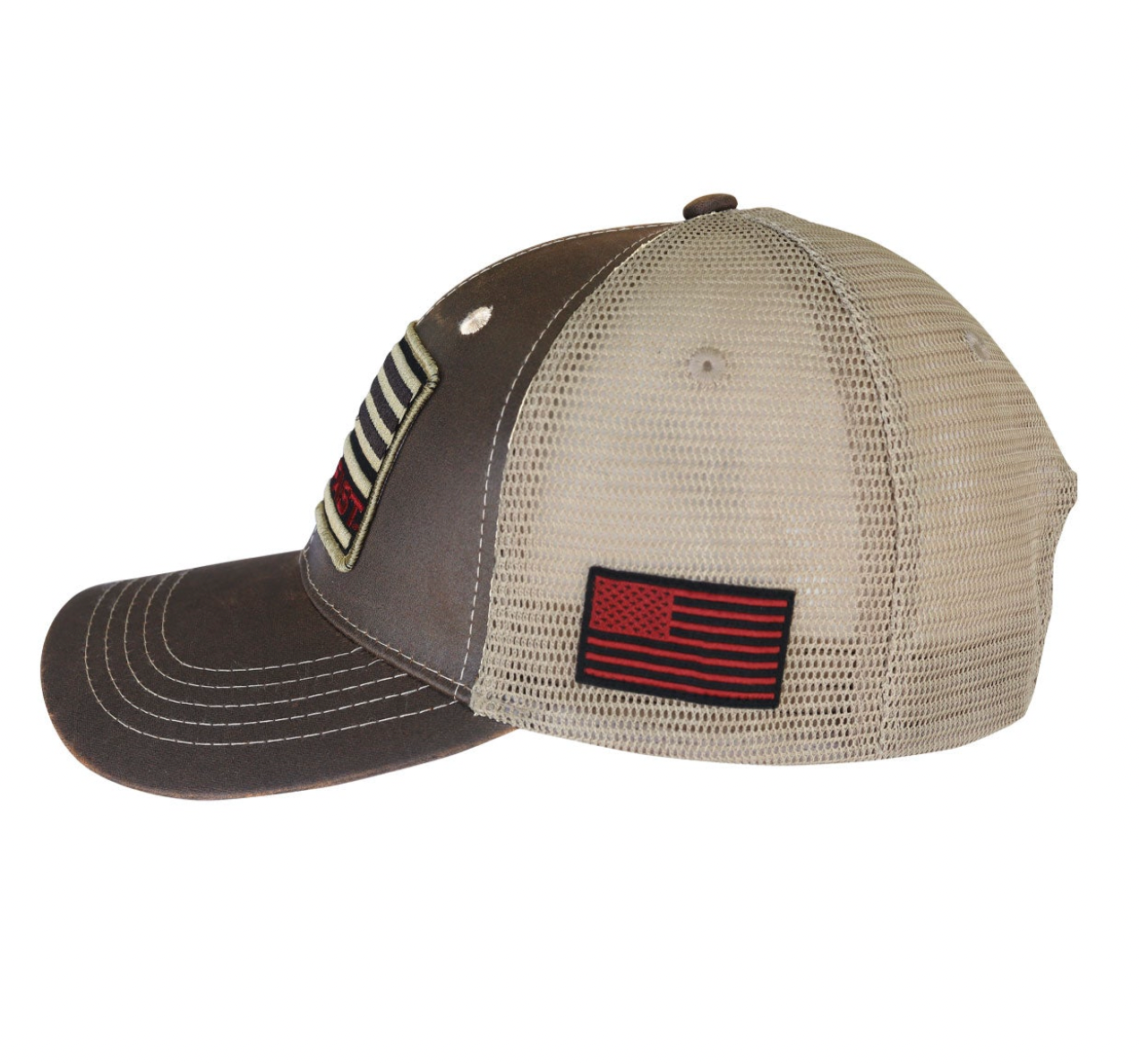 HOLD FAST CAP FLAG, RED & TAN