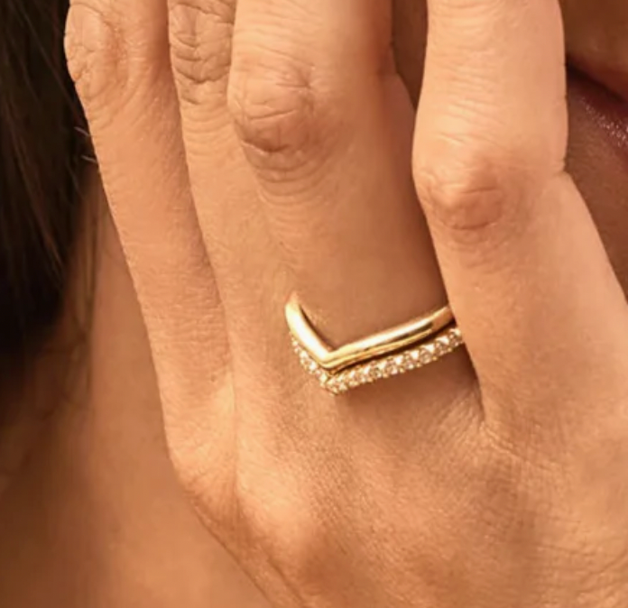 KENDRA SCOTT- Ella Gold Ring Set of 2 in White Crystal – Luka Life + Style
