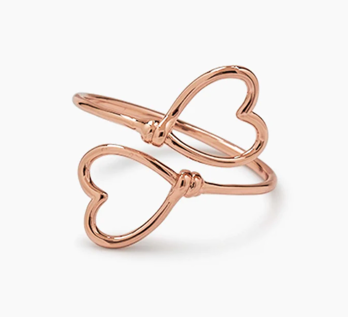 HEART WIRE WRAP RING ROSE GOLD