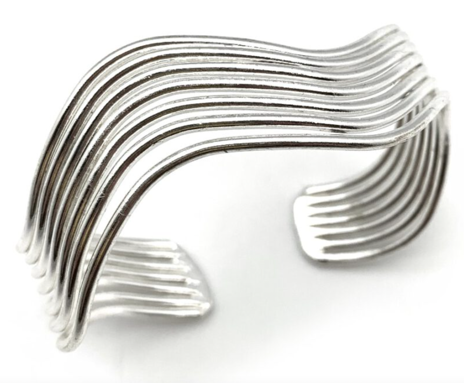 SILVER PLATED CUFF WAVE