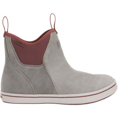 MEN'S 6" LEATHER ANKLE DECK BOOT - GREY