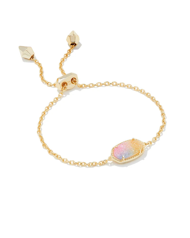 ELAINA DELICATE CHAIN BRACELET - GOLD/DRUSY