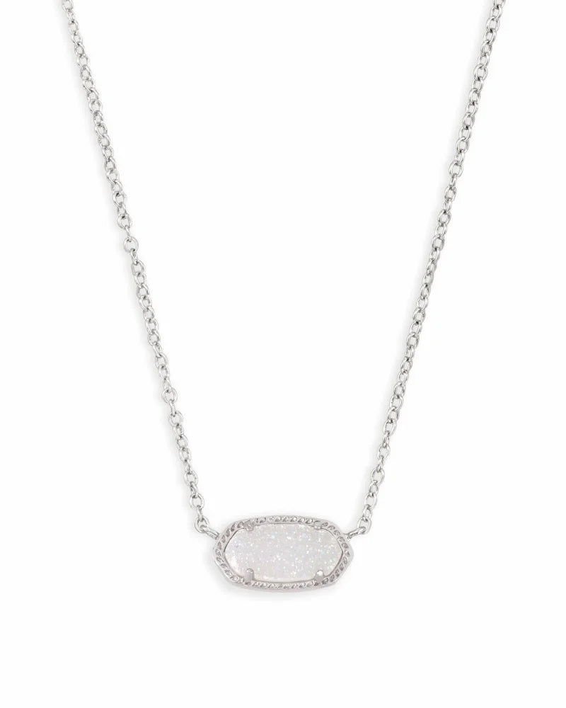 ELISA NECKLACE - SILVER/IRIDESCENT DRUSY
