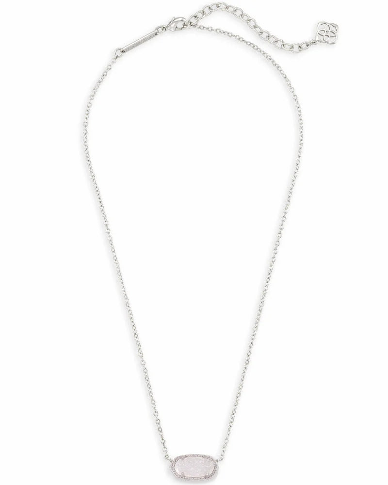 ELISA NECKLACE - SILVER/IRIDESCENT DRUSY