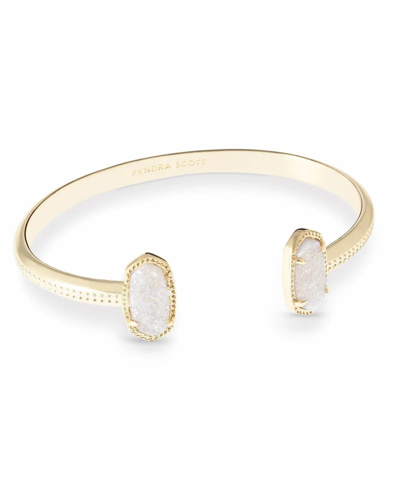 ELTON CUFF BRACELET - GOLD/IRIDESCENT DRUSY