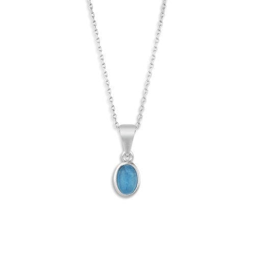 SILVER GIVING NECKLACE AQUAMARINE