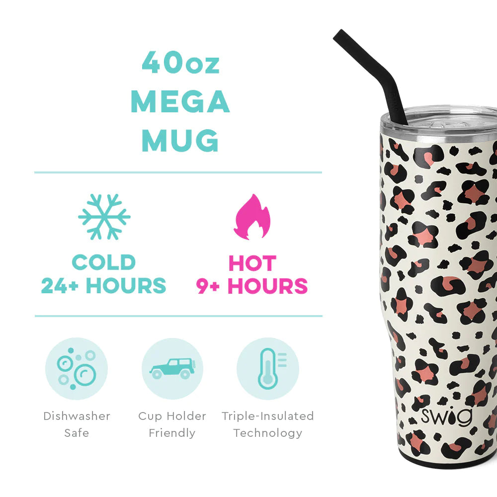 Swig 20oz Flip & Sip Bottle Luxy Leopard