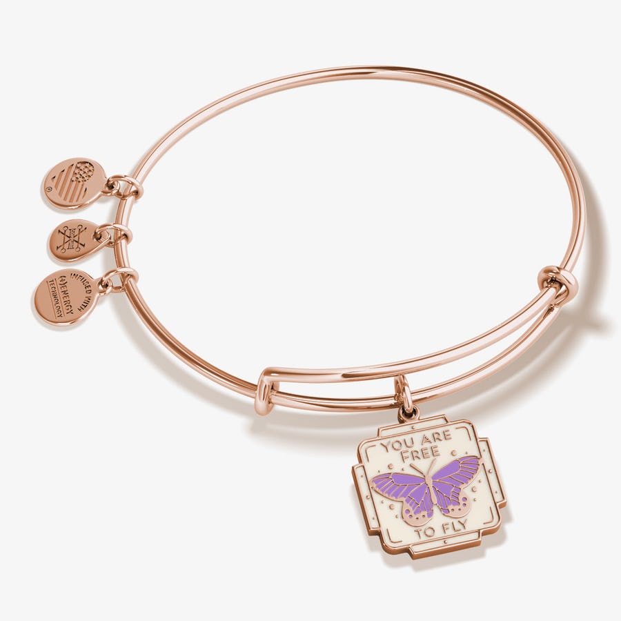 YOU ARE FREE TO FLY BANGLE - ROSE GOLD